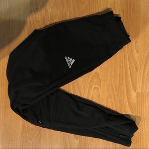 adidas Black Drawstring Leggings with Ankle Zipper